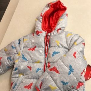 Girls Wonder Woman Puffer Coat
